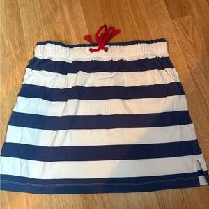 Vineyard Vines Blue and White Striped Skirt with Red Accent